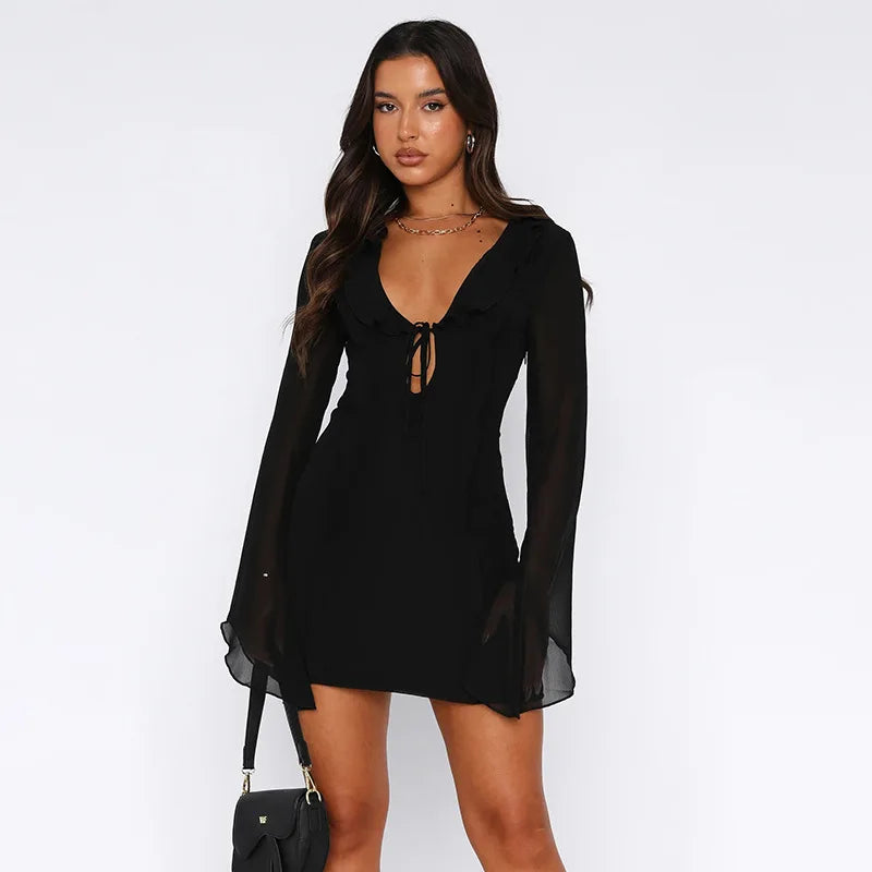 Lace-up Mini Dress