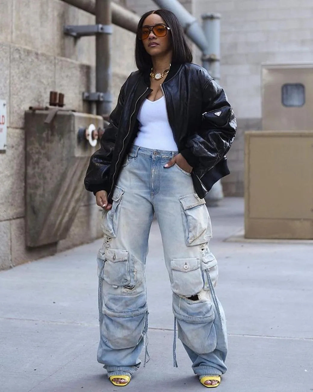 Ripped Cargo Jeans