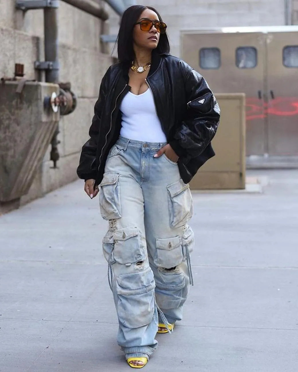 Ripped Cargo Jeans