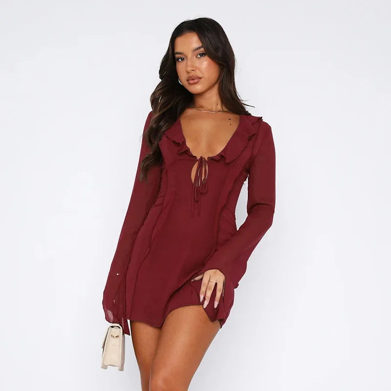 Lace-up Mini Dress