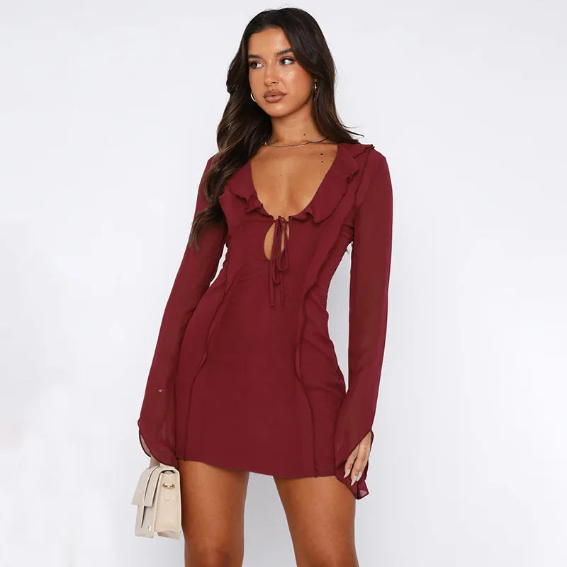 Lace-up Mini Dress